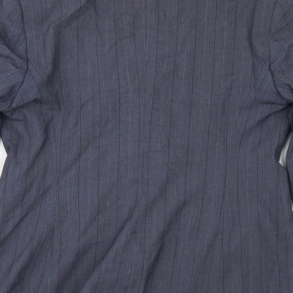 NEXT Womens Blue Striped  Jacket Suit Jacket Size 12