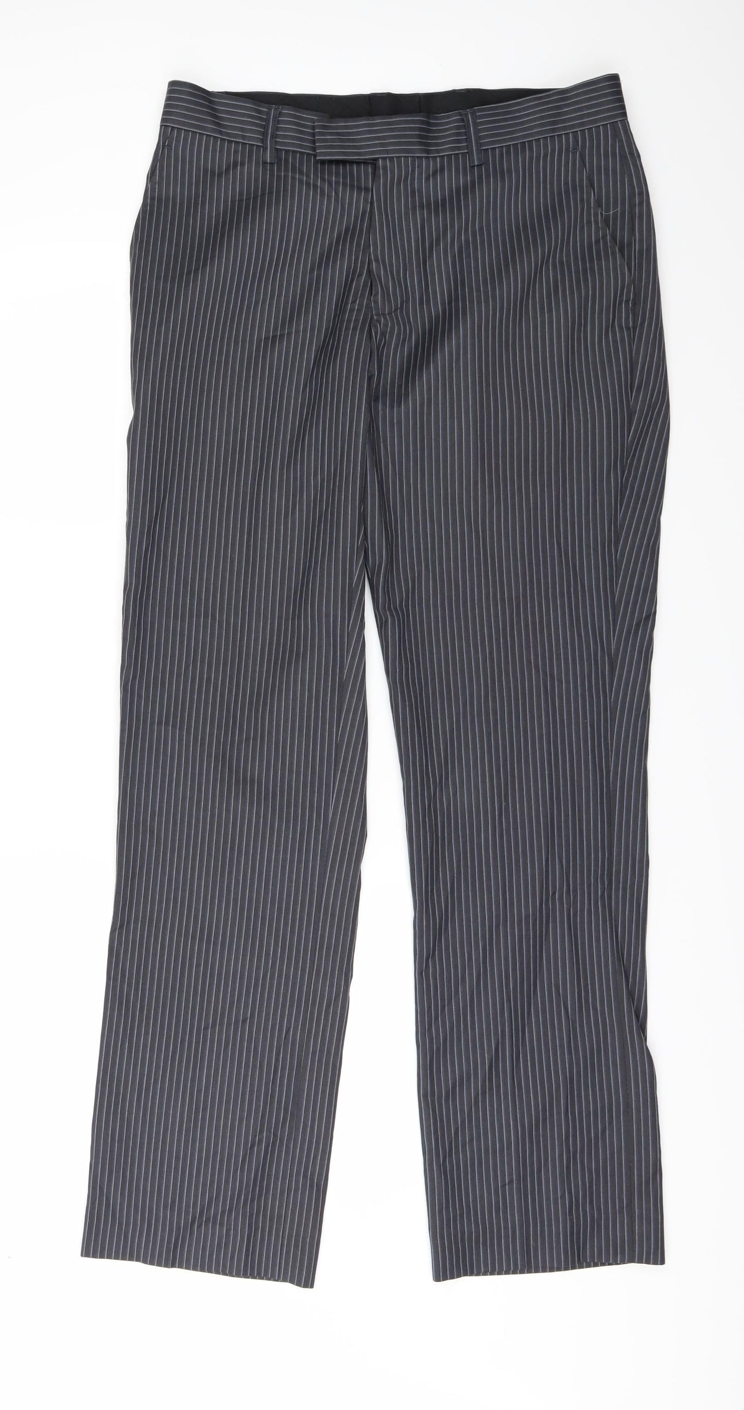 Butler & Webb Mens Grey Striped  Trousers  Size 32 L31 in