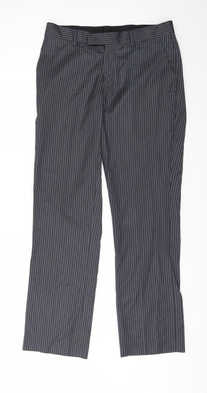 Butler & Webb Mens Grey Striped  Trousers  Size 32 L31 in