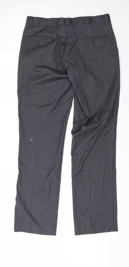 Butler & Webb Mens Grey Striped  Trousers  Size 32 L31 in