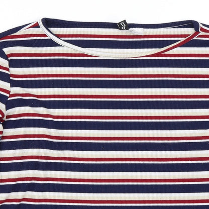 H&M Womens Blue Striped  Pullover Jumper Size L