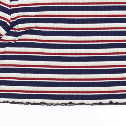 H&M Womens Blue Striped  Pullover Jumper Size L
