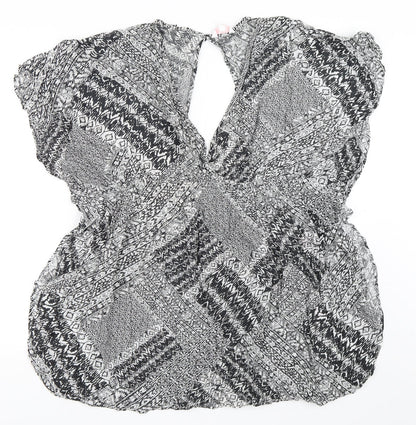 Papaya Womens Black Geometric  Kaftan  Size S  - Beach dress