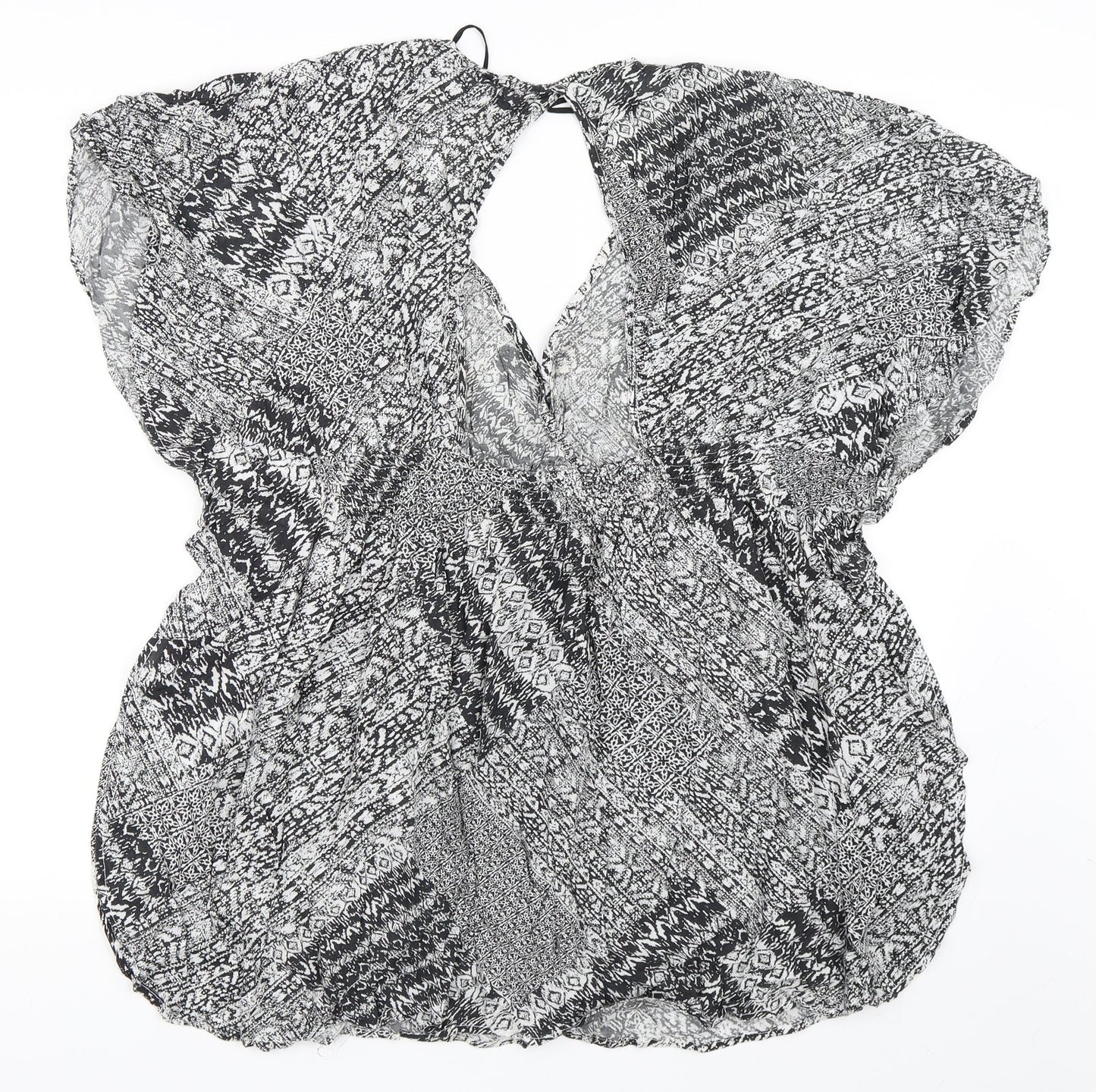 Papaya Womens Black Geometric  Kaftan  Size S  - Beach dress