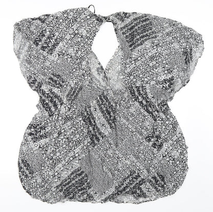 Papaya Womens Black Geometric  Kaftan  Size S  - Beach dress