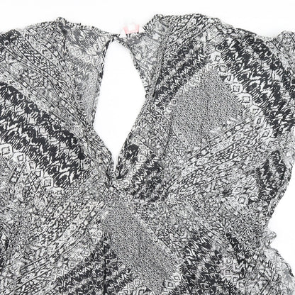 Papaya Womens Black Geometric  Kaftan  Size S  - Beach dress