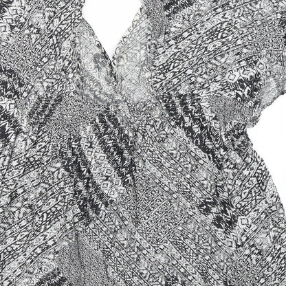 Papaya Womens Black Geometric  Kaftan  Size S  - Beach dress