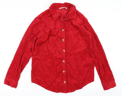 TU Womens Red   Basic Button-Up Size 8