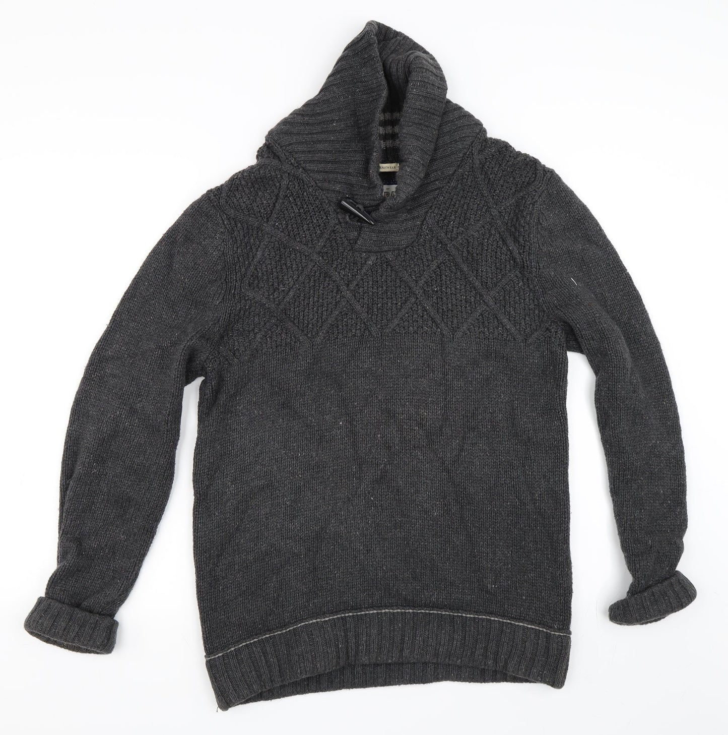 Debenhams Mens Grey   Henley Jumper Size S