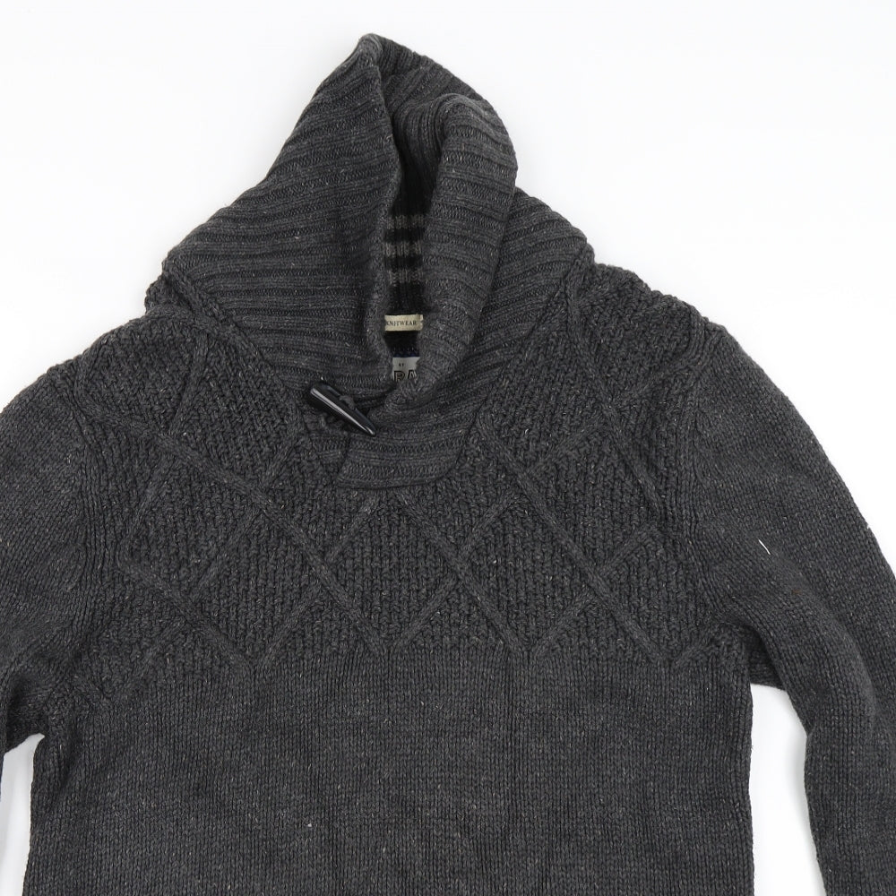 Debenhams Mens Grey   Henley Jumper Size S