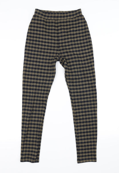 TU Womens Black Check  Trousers  Size 8 L26 in