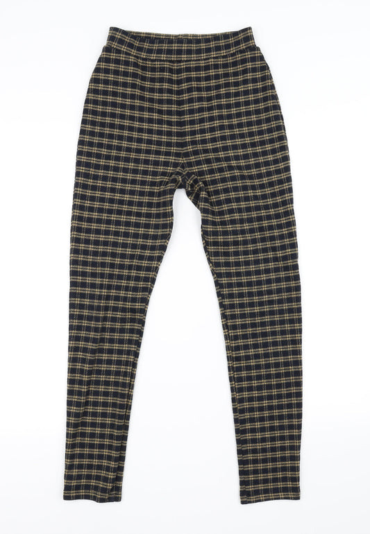 TU Womens Black Check  Trousers  Size 8 L26 in