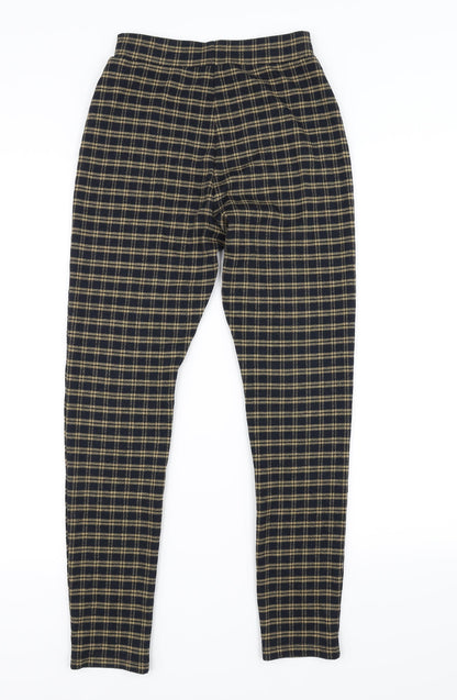 TU Womens Black Check  Trousers  Size 8 L26 in