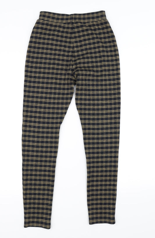 TU Womens Black Check  Trousers  Size 8 L26 in