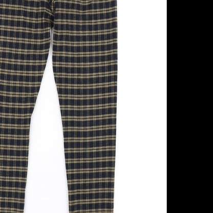 TU Womens Black Check  Trousers  Size 8 L26 in