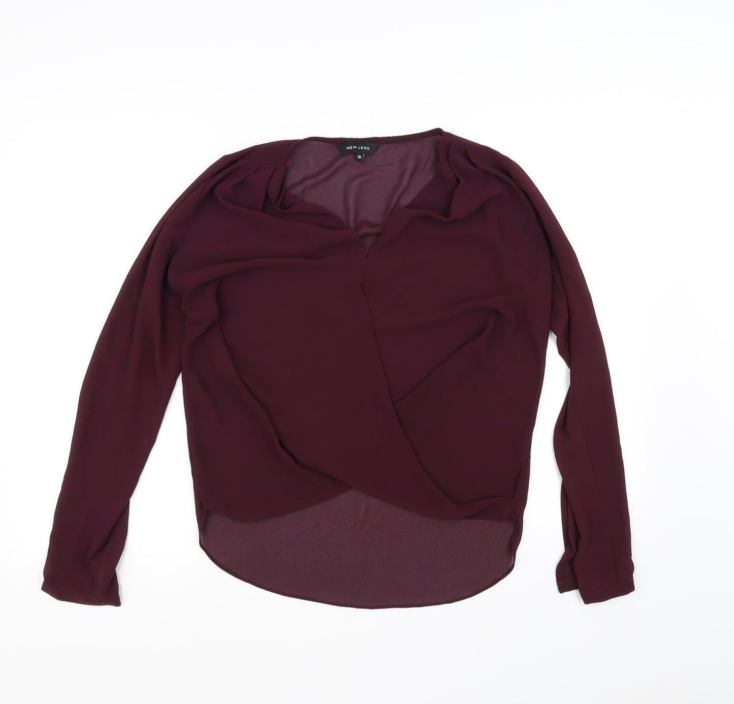Womens UK Size 10 New Look Purple Basic Blouse