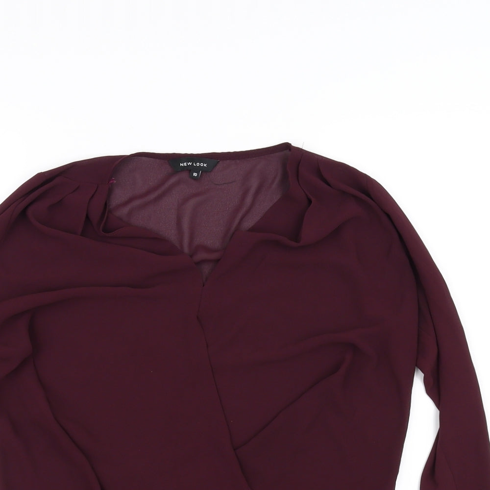 Womens UK Size 10 New Look Purple Basic Blouse