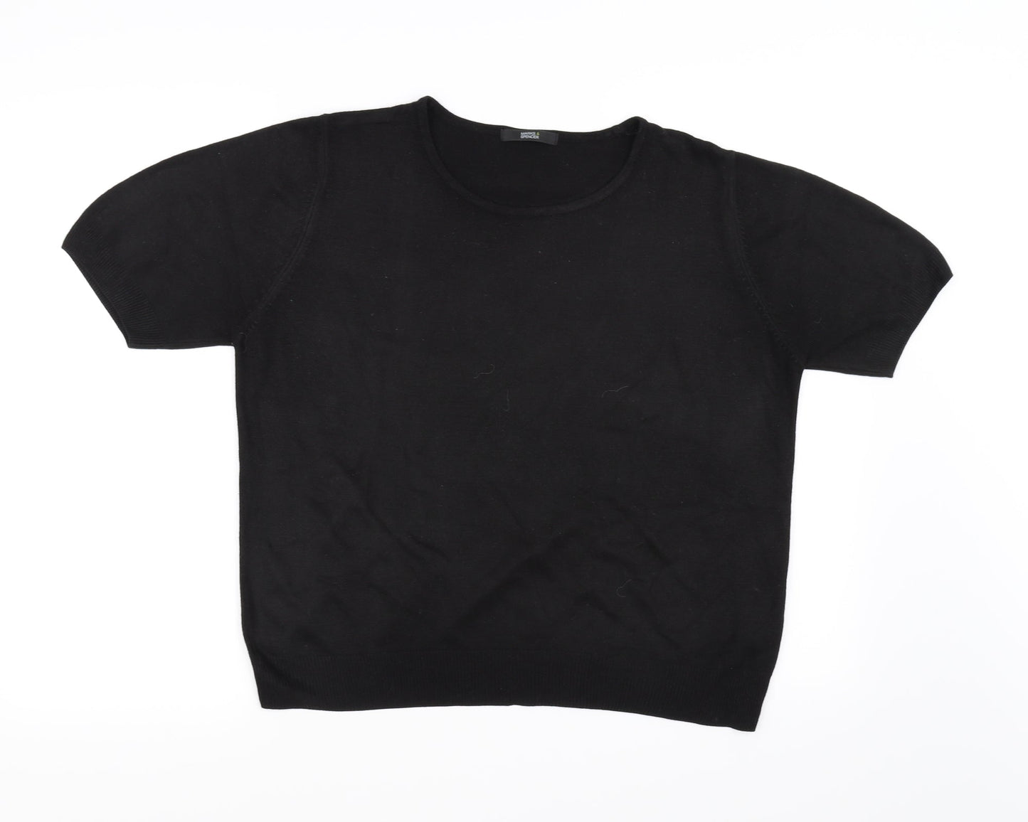 Womens UK Size 16 Marks and Spencer Black  T-Shirt
