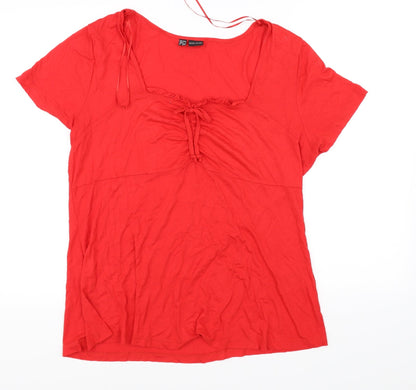 Womens UK Size L Body Flirt Red Basic Blouse