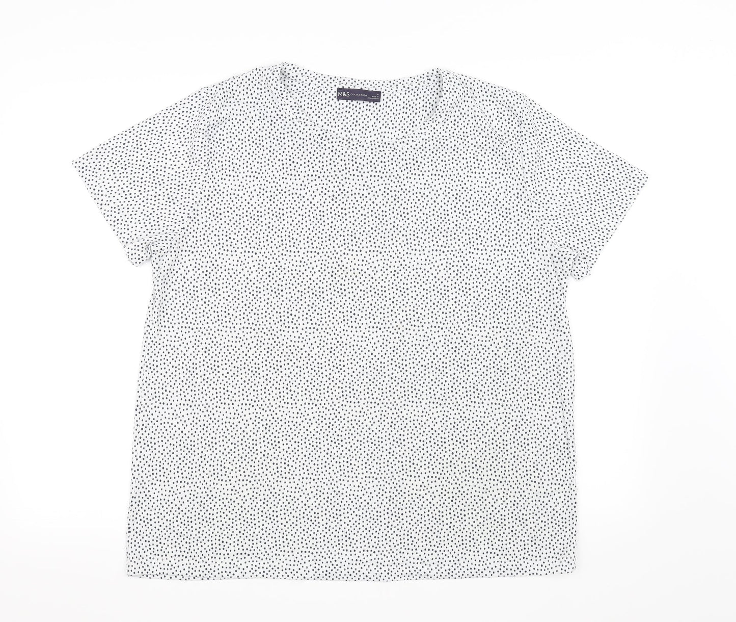 Womens UK Size 16 Marks and Spencer White Basic T-Shirt