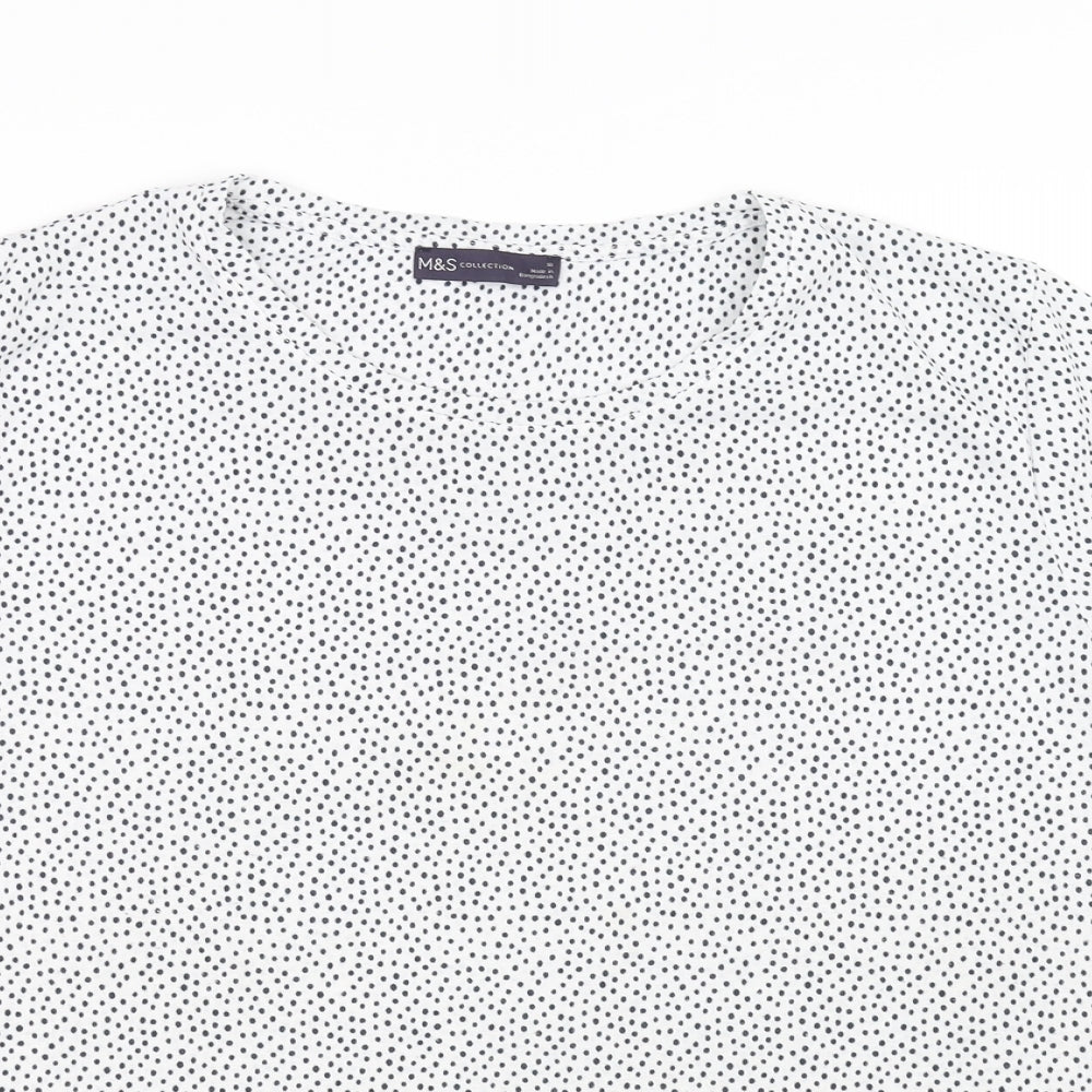 Womens UK Size 16 Marks and Spencer White Basic T-Shirt