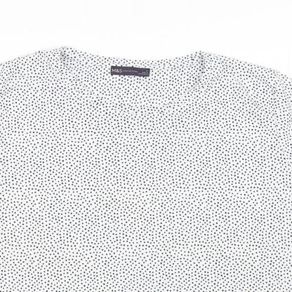 Womens UK Size 16 Marks and Spencer White Basic T-Shirt