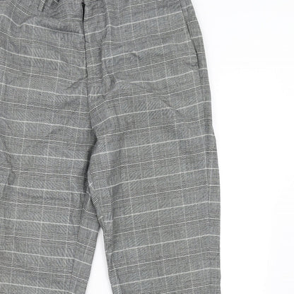 H&M Mens Grey Check  Trousers  Size L L26 in