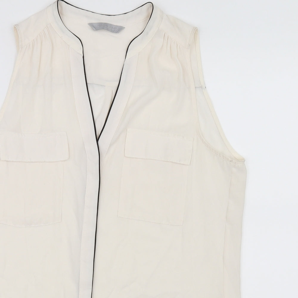 Womens UK Size 10 H&M White Basic Blouse