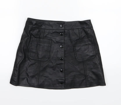 H&M Womens Black   A-Line Skirt Size 10