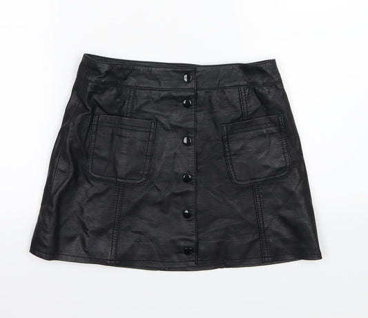 H&M Womens Black   A-Line Skirt Size 10