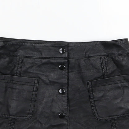H&M Womens Black   A-Line Skirt Size 10