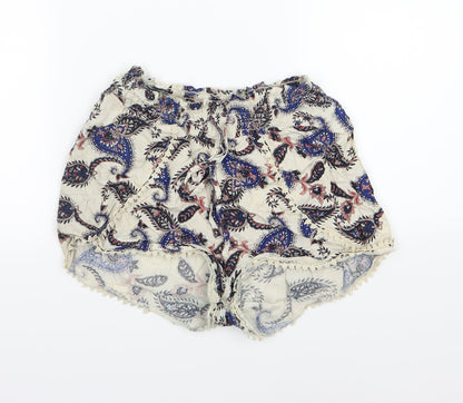Primark Womens Multicoloured Paisley  Mom Shorts Size 4