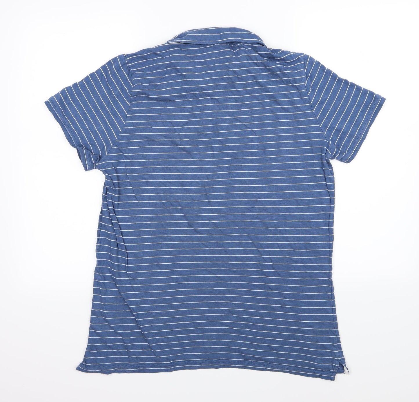 Livergy Mens Blue Striped Jersey  Polo Size M