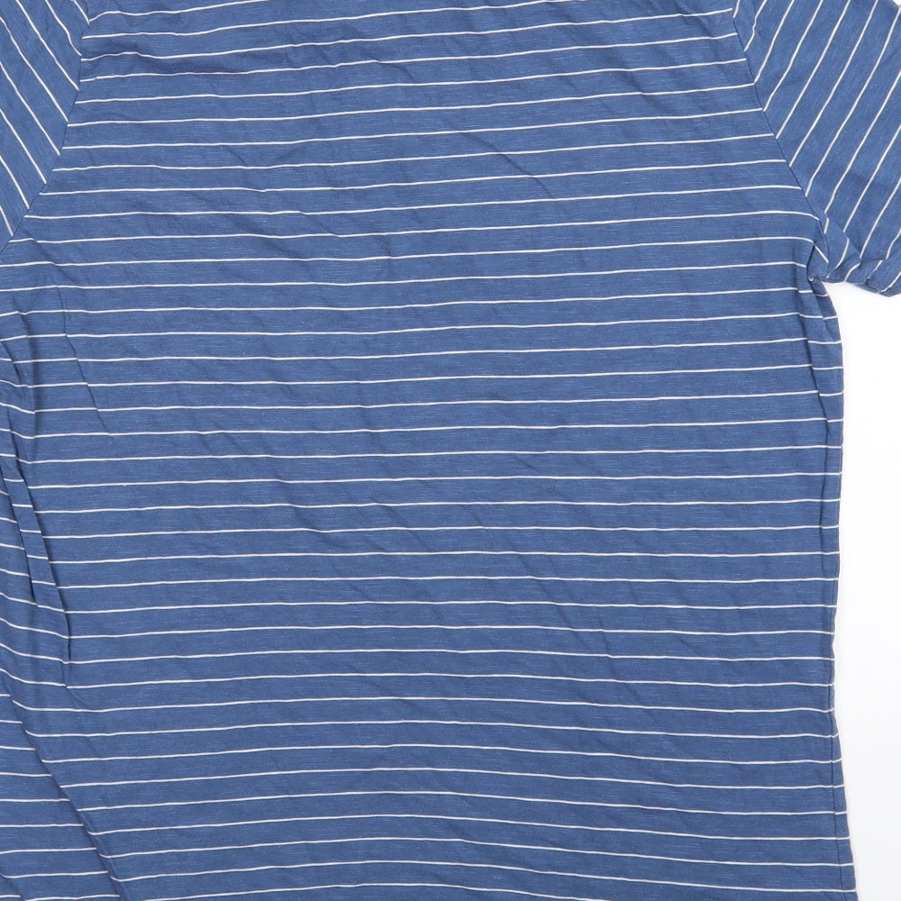 Livergy Mens Blue Striped Jersey  Polo Size M