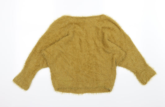 Amanti Womens Yellow  Knit Pullover Jumper Size S
