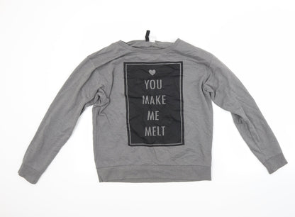 H&M Womens Grey   Pullover Sweatshirt Size S