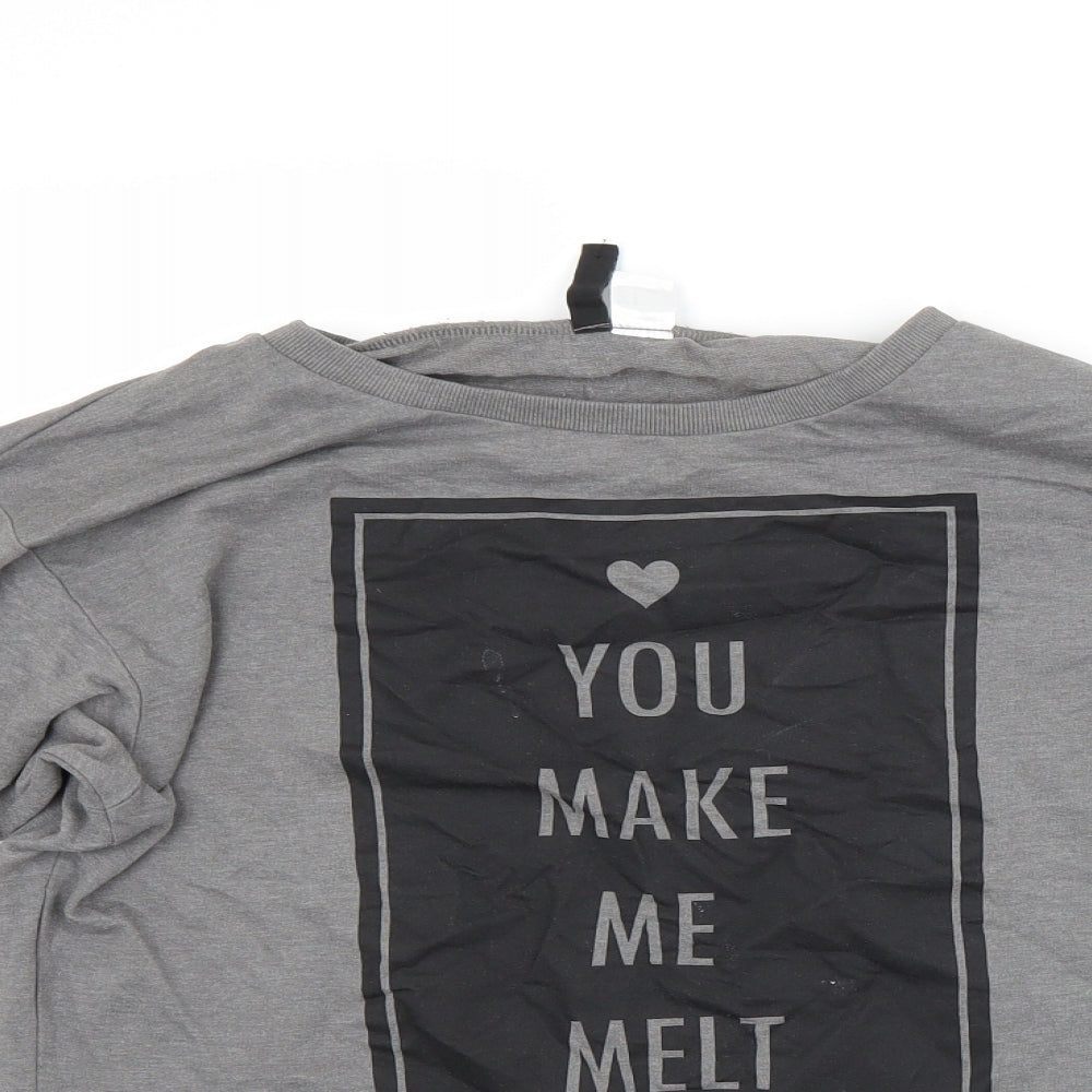 H&M Womens Grey   Pullover Sweatshirt Size S