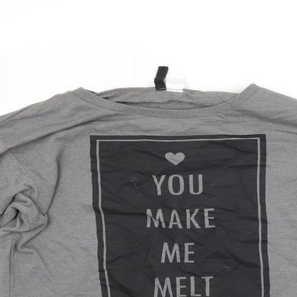 H&M Womens Grey   Pullover Sweatshirt Size S