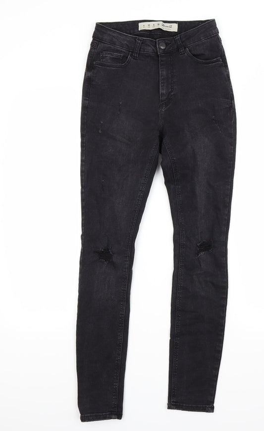 Primark Womens Black  Denim Skinny Jeans Size 6 L27 in