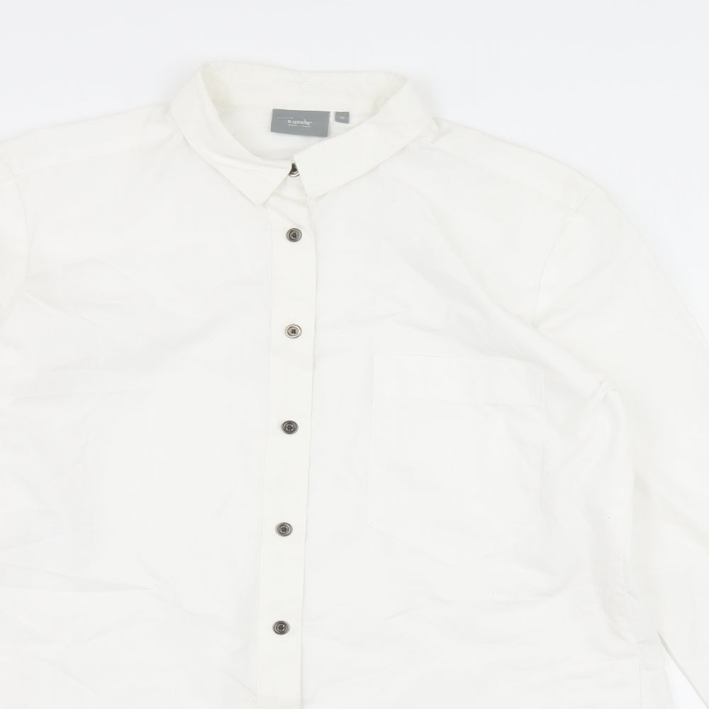 b.young Mens White    Button-Up Size M
