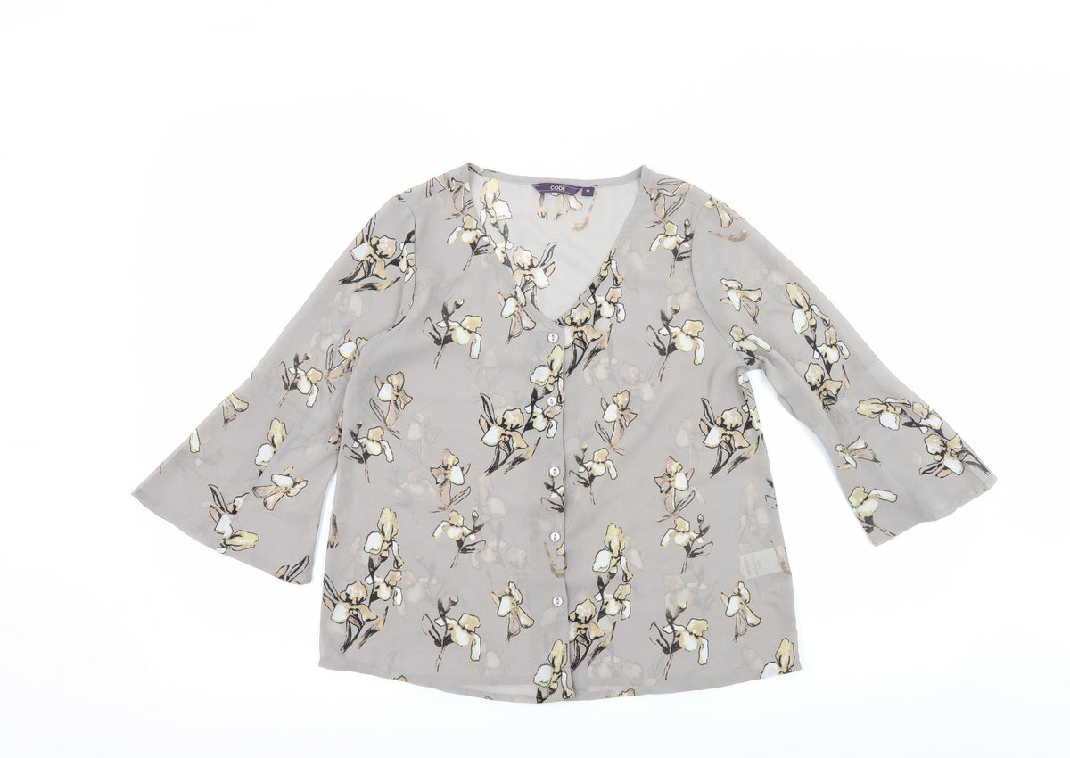 Code Womens Green Floral  Basic Blouse Size 10