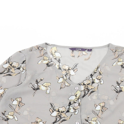 Code Womens Green Floral  Basic Blouse Size 10