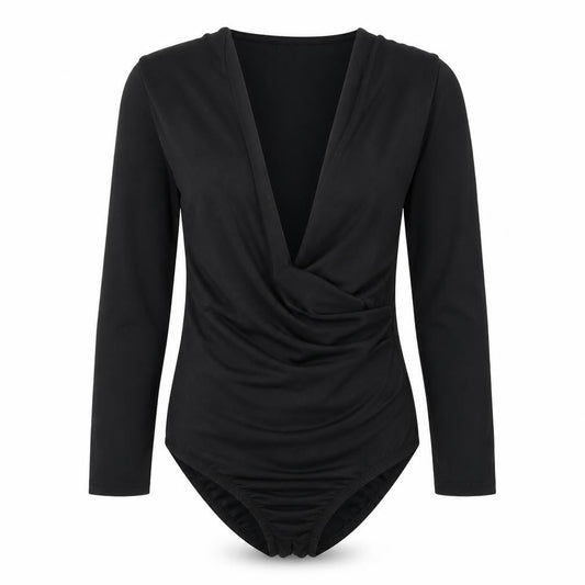 Womens UK Size 10 River Island One-Piece Black Bodysuit