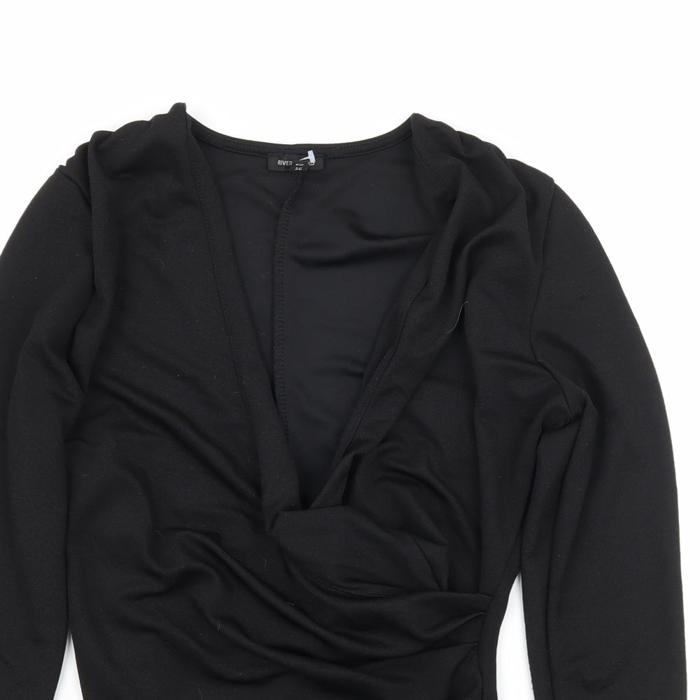River Island Womens Black   Bodysuit One-Piece Size 10