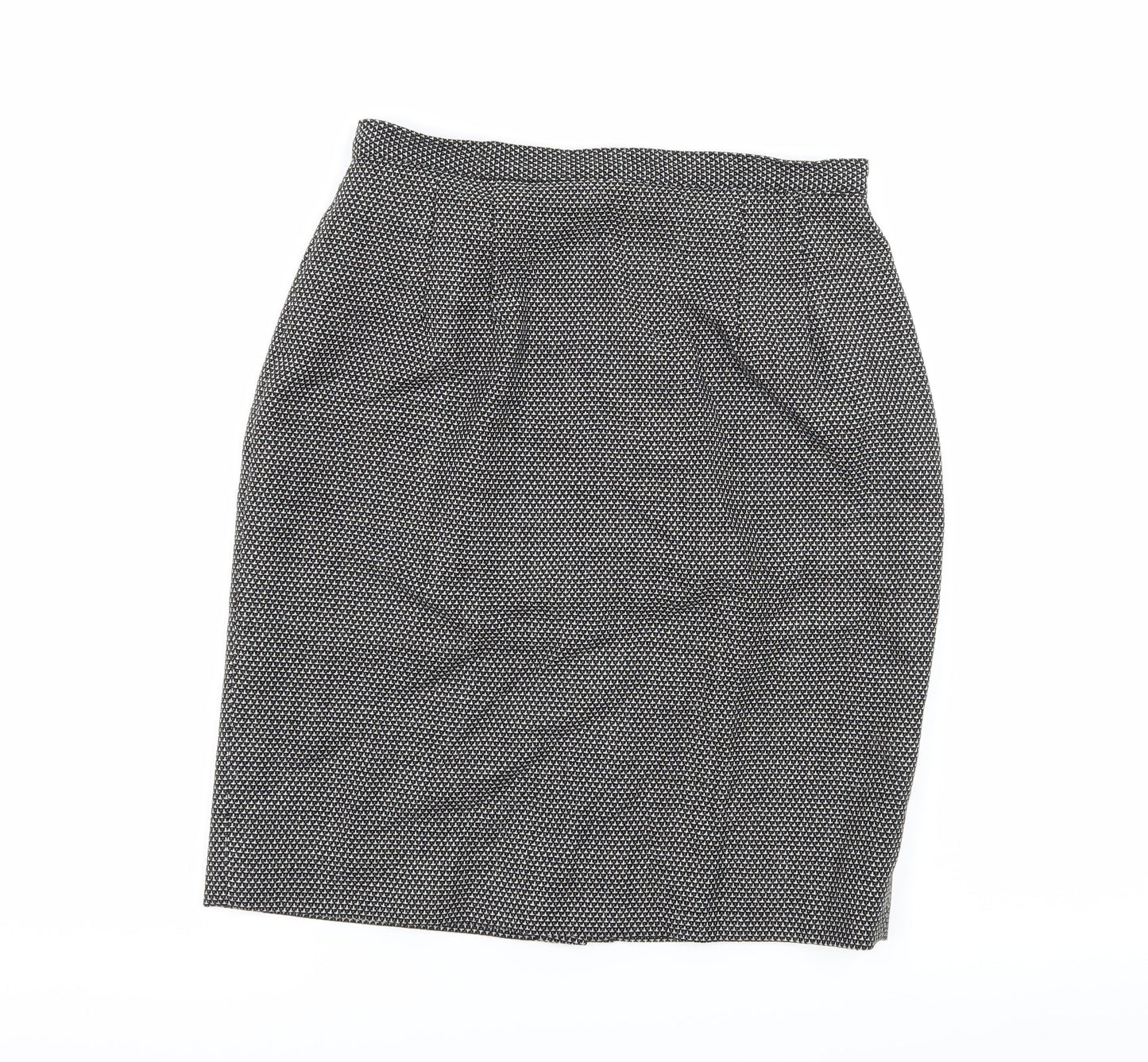Gianni Womens Black Geometric  A-Line Skirt Size 6
