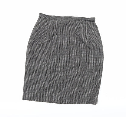 Gianni Womens Black Geometric  A-Line Skirt Size 6