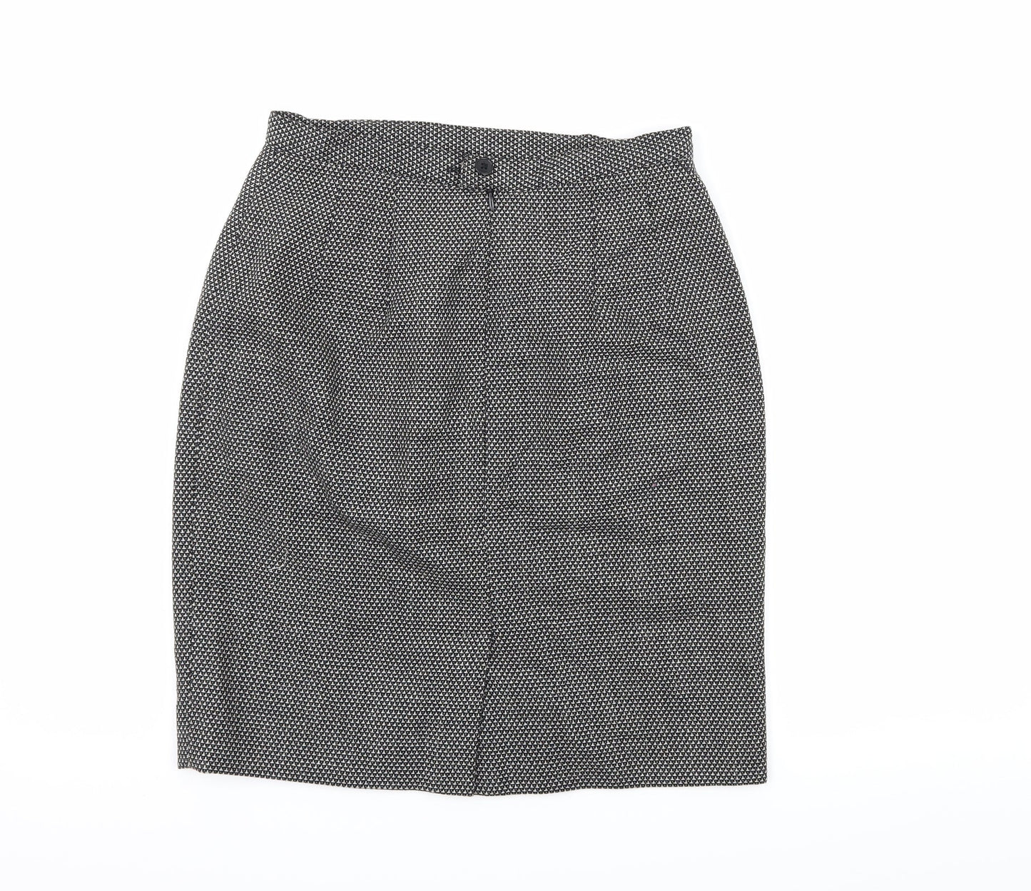 Gianni Womens Black Geometric  A-Line Skirt Size 6