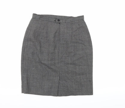 Gianni Womens Black Geometric  A-Line Skirt Size 6