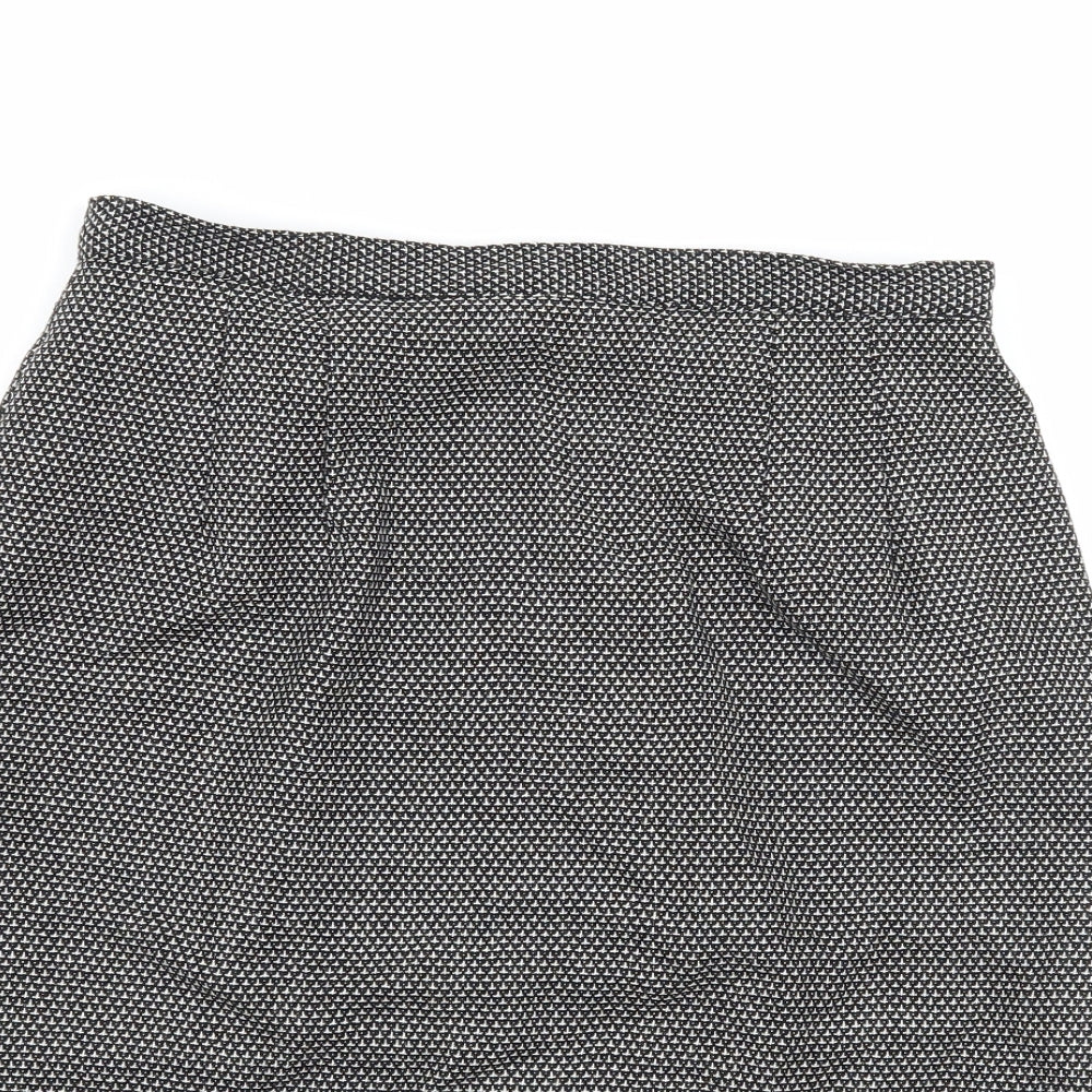 Gianni Womens Black Geometric  A-Line Skirt Size 6