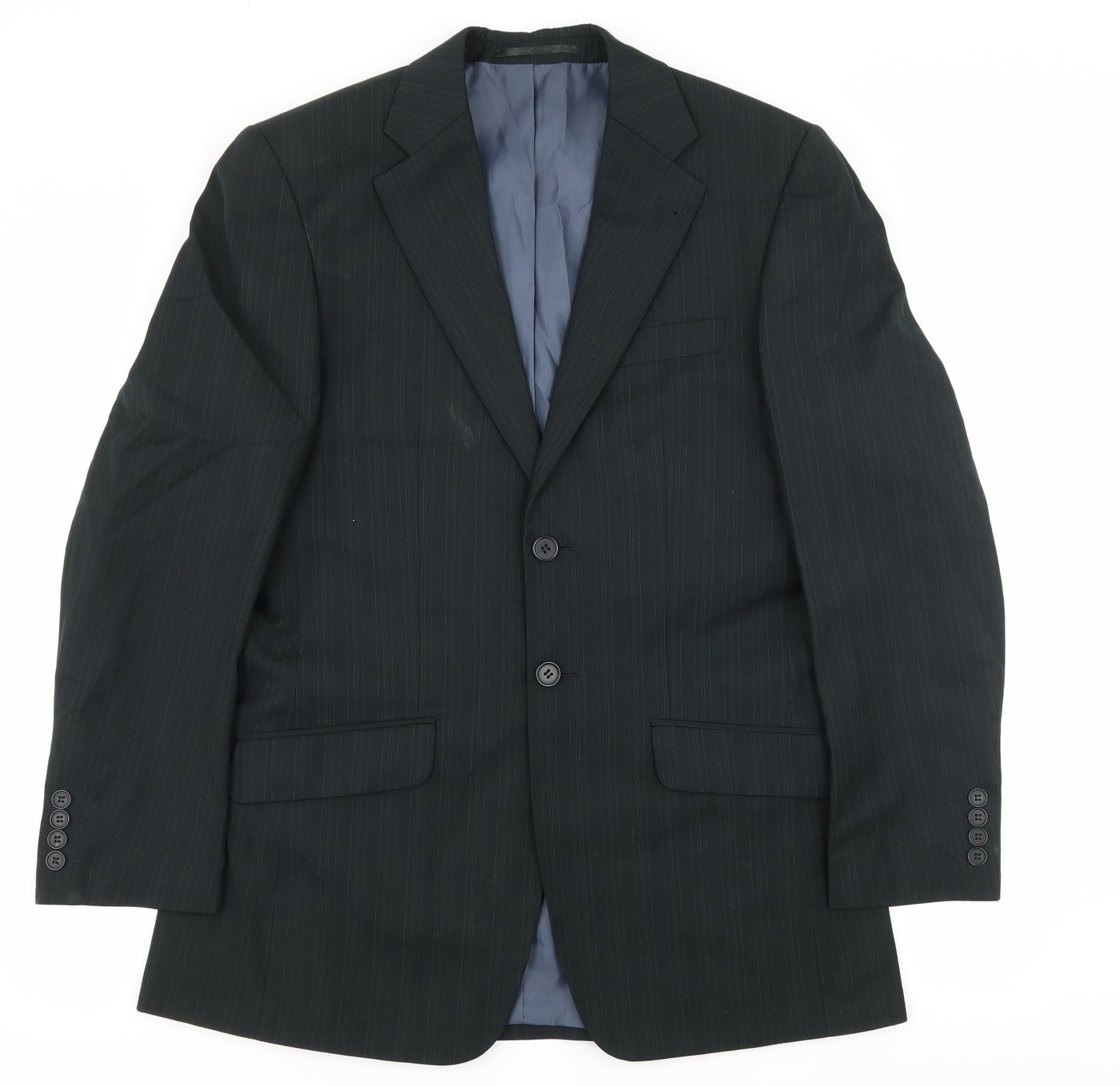 George Mens Blue Striped  Jacket Suit Jacket Size S